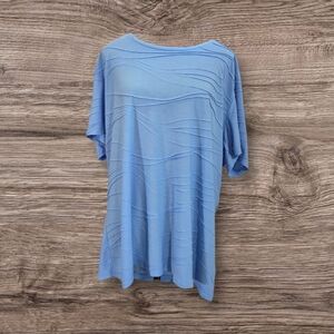 Penmans Elegant Sky Blue Women's Short Sleeve Top Size 2X